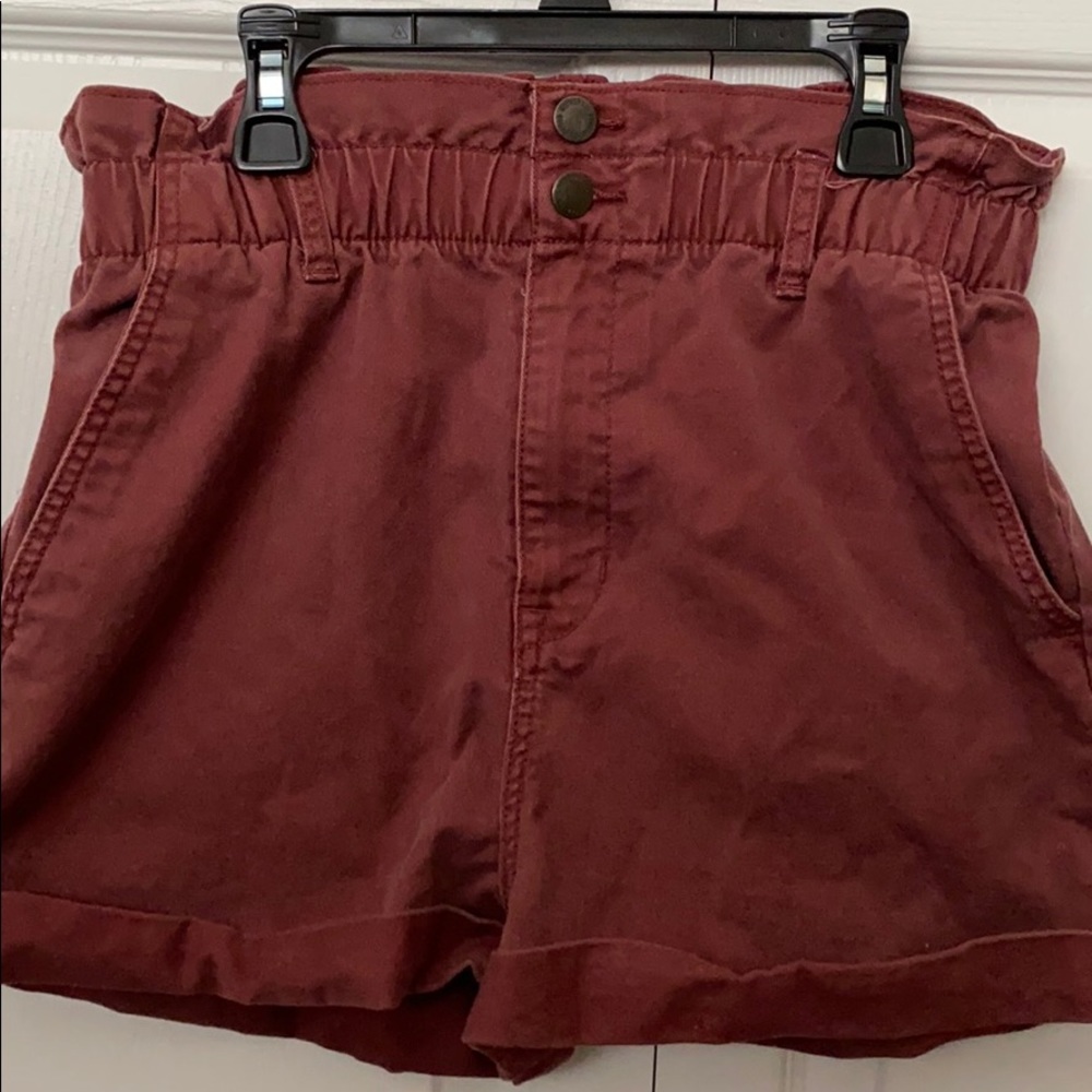 Red High-Waisted Shorts